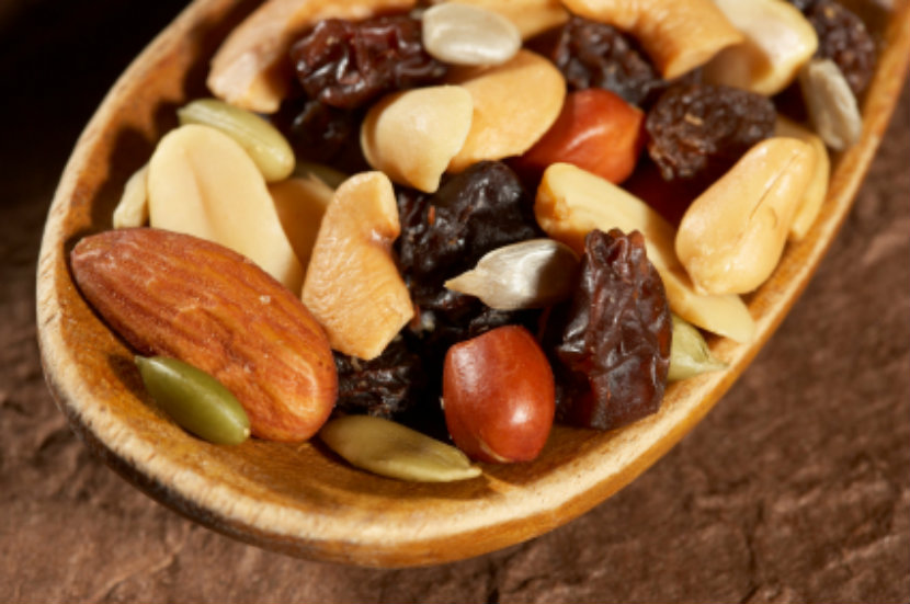 bowl of mixed nuts and dried fruit